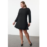 Trendyol Curve Black Basic Long Sleeve Hidden Zipper Mini Woven Plus Size Dress Cijene