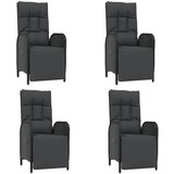  5-dijelni vrtni blagovaonski set s jastucima od poliratana crni Crna Dužina stola 150 cm | shoptok.hr