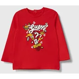 Guess Otroška bombažna majica z dolgimi rokavi rdeča barva, I4YI02 K8HM4