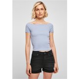 UC Curvy Women's T-shirt Off Shoulder Rib violablue | Shoptok.si