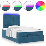 vidaXL Otomanski posteljni okvir z vzmetnicami moder 120x190cm žamet | Shoptok.si