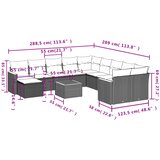  12-dijelni set vrtnih sofa od poliratana s jastucima crni | shoptok.hr