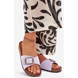 Boto Women's Slippers With Buckle On Cork Platform Lilac Zavira | Shoptok.si