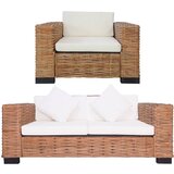 vidaXL 2-dijelni set sofa od prirodnog ratana s jastucima cijene