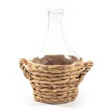 Mhome Okrasna steklenica v košari h23cm / steklo, les, (21318309) | Shoptok.si