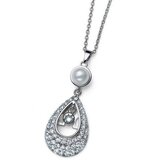  Ženski oliver weber emblem pearl white zircon lanČiĆ sa belom swarovski perlom ( 12228 ) Cene