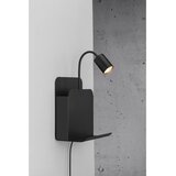 Nordlux zidno svetlo sa policom i usb priključkom roomi 1xGU10/8W/230V crna | Eponuda.com