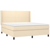  LED Box Spring Krevet s uzglavljem tkanina Slike