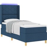 vidaXL Postelja s pomično posteljo in vzmetnico ter LED modra 80x200 cm tkanina, (22048987) | Shoptok.si