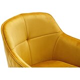 Livetastic Naslanjač Samt, Rumena, Vrtljiv | Shoptok.si