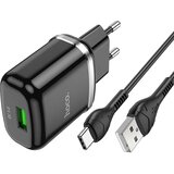 hoco. Stenski polnilec Special (N3) - USB-A 18W 3A s kablom USB-A v USB Type-C 1m - črn Cene