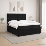  LED okvir za krevet s madracem Crna 160 x 200 cm Baršun | shoptok.hr