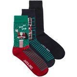Jack & Jones muške čarape 12266823, 3 para, Crno-zelene Cene