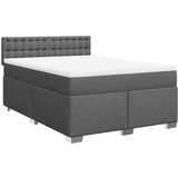 Maison Chic Box spring posteljni - Vzmetna postelja z vzmetnico temno siv 140x190 cm blago SL5325, (21903707) | Shoptok.si