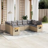 Maison Chic Seti vrtnega pohištva - Vrtna garnitura 9-delna z blazinami bež poli ratan, (21796047) | Shoptok.si