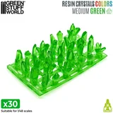 Green Resin Crystals Medium | Zeleni smolasti kristali srednji 9–16mm (30 kom)