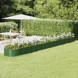  Povišena vrtna gredica od pocinčanog čelika 620x80x36 cm zelena | shoptok.hr
