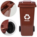  Kanta za otpad 120 L – smeđa, bio, s kotačima | shoptok.hr