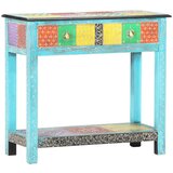 vidaXL Ročno barvana konzolna mizica 80x35x75 cm trden mangov les | Shoptok.si