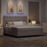  LED Box Spring Krevet Sivo-smeđa 180 x 200 cm tkanina | shoptok.hr