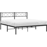  Metalni okvir za krevet s uzglavljem crni 120x190 cm | shoptok.hr