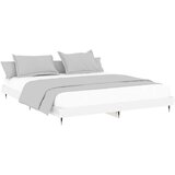 vidaXL Posteljni okvir visok sijaj bel 160x200 cm inženirski les | Shoptok.si