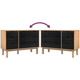  Ormar s ladicama OTTA Crna 111 x 43 x 73,5 cm Masivna borovina | shoptok.hr