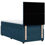Box spring krevet s madracem tamnoplavi 90x190 cm baršunasti | shoptok.hr