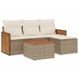  5-dijelni vrtni set sofa s jastucima bež od poliratana 59 x 62 x 69 cm | shoptok.hr