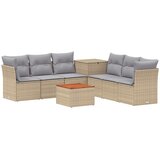  Set sofe 8 kom. Bež i svijetlo siva Poli Rattan i čelik | shoptok.hr