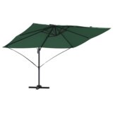 vidaXL Zeleni Kantilever Dežnik Zeleni Poliester in kovinski okvir Velik | Shoptok.si