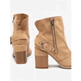 Resti Light brown eco suede women's boots on the post Emrica - Footwear | ePonuda.com