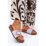 Boto Women's Slippers With Buckle On Cork Platform Lilac Zavira Cene