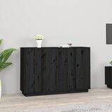vidaXL Komoda črna 120x35x80 cm trdna borovina Cene