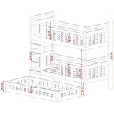 Molarem Home Drveni dječji krevet na kat Oliwia s tri kreveta - kašmir - 200x90 cm - Bez madraca | shoptok.hr