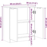 vidaXL Komoda boja starog drva 60 x 30 x 70 cm od konstruiranog drva | shoptok.hr