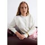 TRENDYOLMILLA Trendyol ženski duks Ecru Soft Textured Lace Detailed Knitwear Cardigan Twoaw27Hi00055 | Eponuda.com