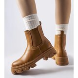 Gemre Brown slip-on chunky insulated ankle boots Giulio | Shoptok.si