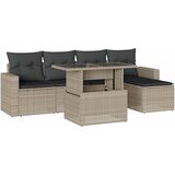  6-dijelni set vrtnih sofa od poliratana s jastucima svjetlosivi | shoptok.hr