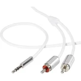 Činč/JACK audio priključni kabel [2x činč utikač - 1x JACK utikač 3.5 mm] 1.50 m bijeli SuperSoft