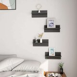  Stenske police 4 kosi visok sijaj sive 40x11,5x18 cm, (20765362) | Shoptok.si