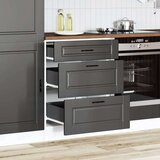 vidaXL Kuhinjska osnovna omarica Porto črn inženirski les | Shoptok.si