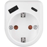 Emos Razdelilec 1×, 1×USB-A+1×USB-C, bela | Shoptok.si