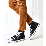  Black lace high-top sneakers Taris Cijene