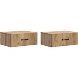  Noćni ormarić za montažu na zid s ladicama 2 pcs Hrast artisan | shoptok.hr