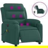 Maison Chic Električni masažni naslanjač - Relax naslanjač temno zeleno blago, (22134658) | Shoptok.si