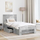  Krevetna konstrukcija s uzglavljem Betonski sivi 100 x 200 m | shoptok.hr