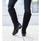 Gemre Black Ruched Faux Suede Boots Angelico | Shoptok.si