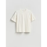 Reserved Boxy pamučna majica kratkih rukava - krem | shoptok.hr