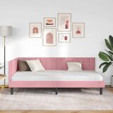  Kutni okvir kreveta Ružičasta 100 cm x 200 cm Baršun | shoptok.hr